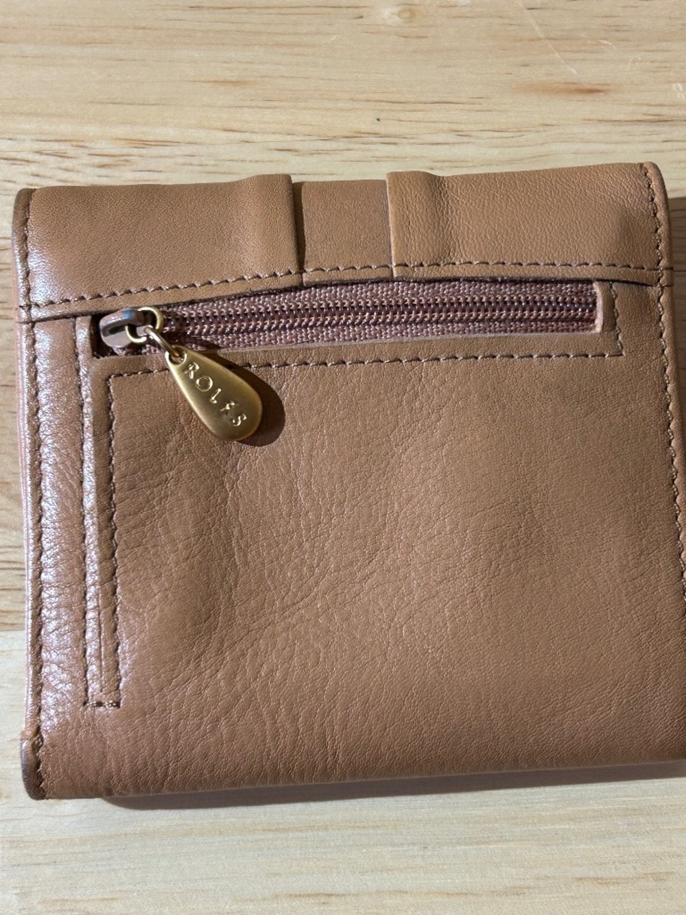 Rolfs Brown Tri-Fold Wallet w/ ID Window, Zip Coin Pocket, Multi-Pocket
